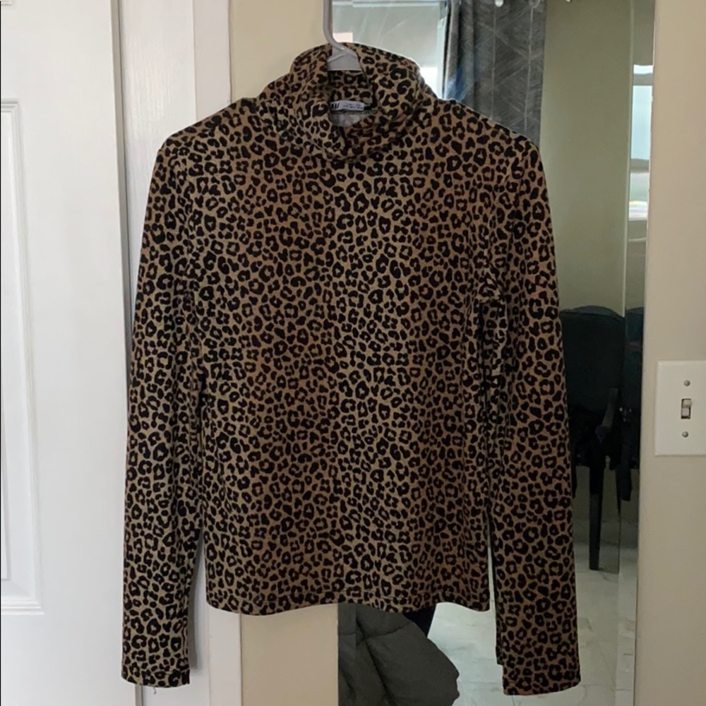 Zara Leopard Turtleneck